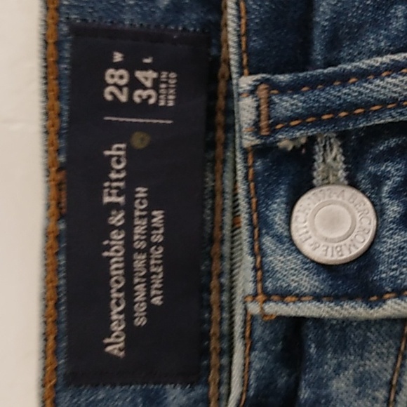 New Abercrombie & Fitch Jeans Men's Size 28 X 34 Athletic Slim Fit Stret… - Picture 5 of 8